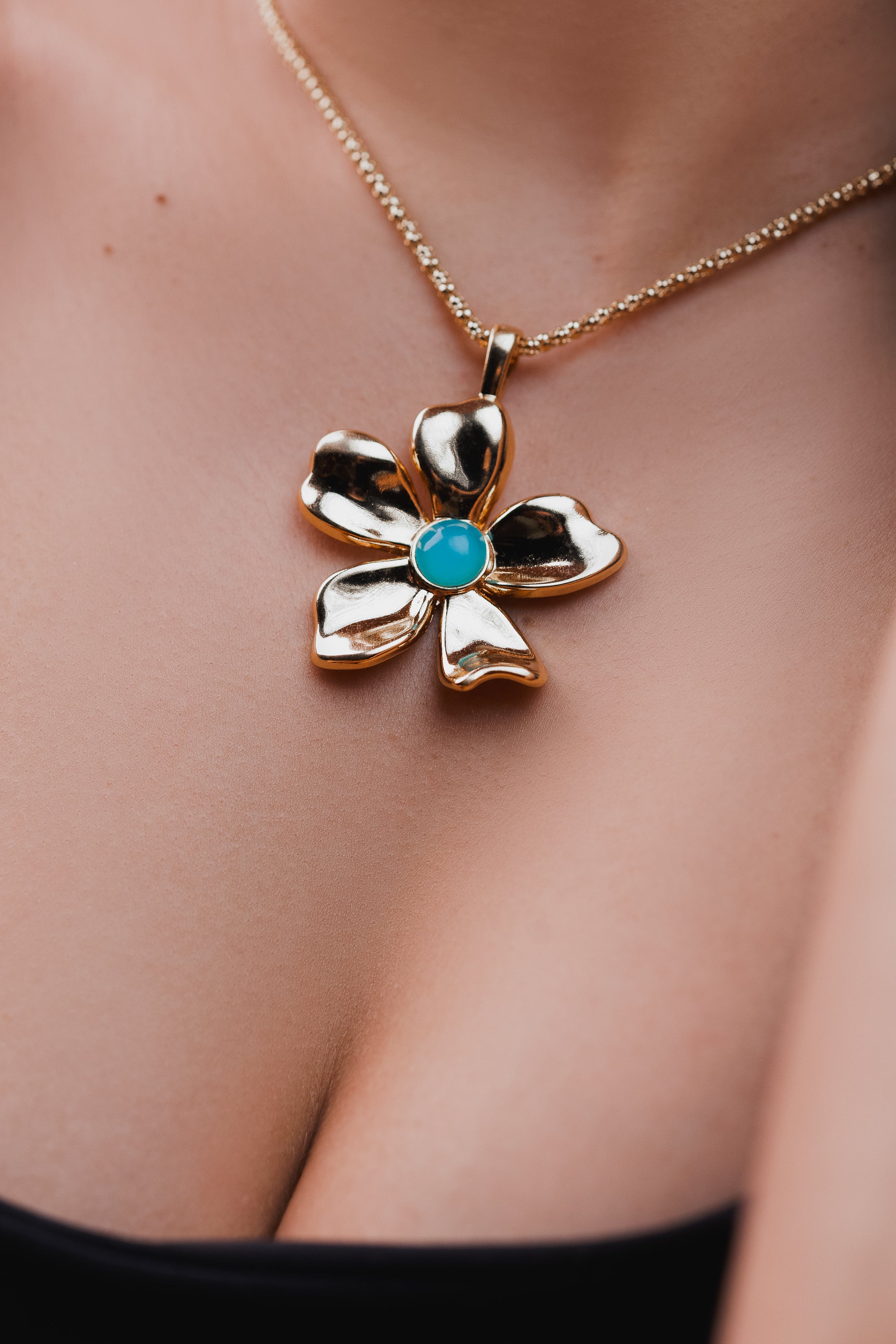 Colar Pedra natural Flor