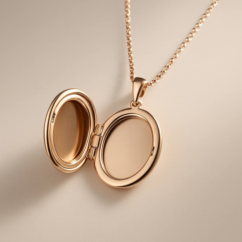 Relicário Oval com Cruz